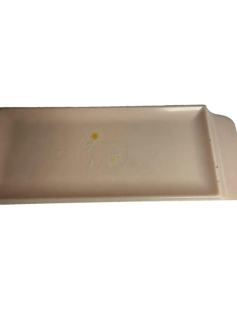(RF) Vintage Watertown Lifetime Ware Pink Glass Covered Butter Dish Mid Century